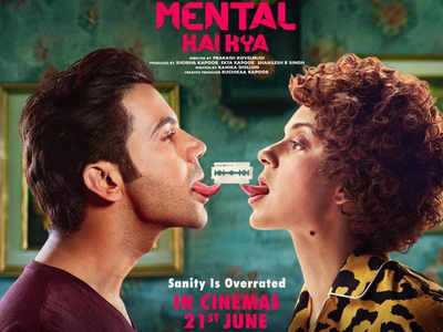 Kangana, Rajkummar pull a crazy stunt in Mental Hai Kya poster