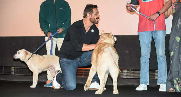 John Abraham attends Pune screening of documentary on a local Siberian Husky Oslo, calls it “special”