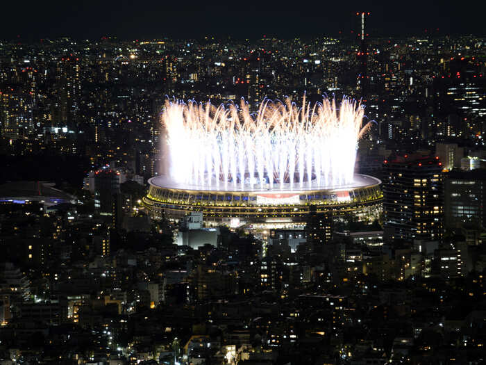 Fireworks illuminate the sky