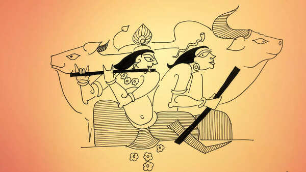 When did Krishna start playing the flute?