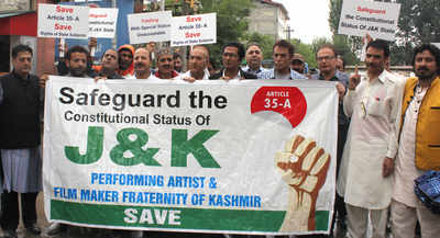 Kashmiri artists, film makers protest against attempts to abrogate Article 35-A