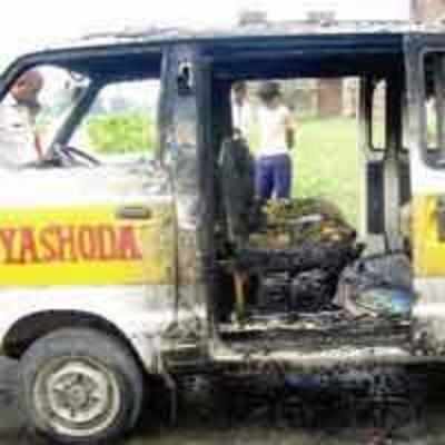 9 UP students injured in school van blaze