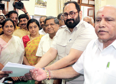 Bengaluru: Rajeev Chandrasekhar files Rajya Sabha nomination, joins BJP