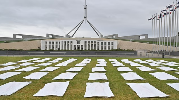 66 body bags on Australian Parliament lawn: Here’s the stark message behind this