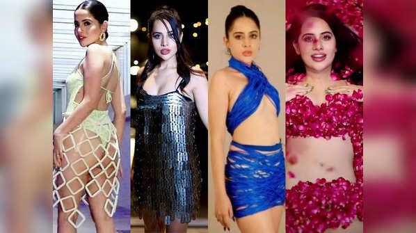 From wearing outfits made of rope, razors and wires to covering her body with rose petals; Urfi Javed's innovative fashion choices in pics