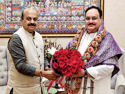 Chief Minister Basavaraj Bommai  meets BJP national president JP Nadda to finalise Cabinet