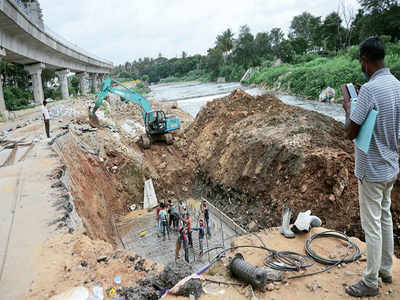 BBMP begins work on Vrishabhavati  retaining wall