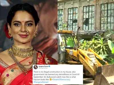 'We salute Kangana': Death of Democracy trends after BMC starts demolishing unauthorised portion of office in Mumbai