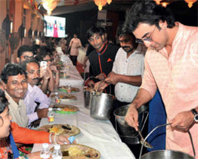 Serving bhog and buying furniture with Ranbir Kapoor