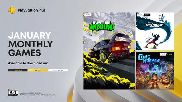 PlayStation Plus January 2026 Lineup announced: Need for Speed Unbound, Disney Epic Mickey: Rebrushed, and more