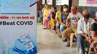 Pune: People above 45 wait for Covid-19 vaccination at Jijamata Hospital in Pimpri 