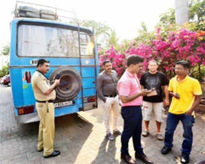 Russian bus creates a scare at Pali Hill