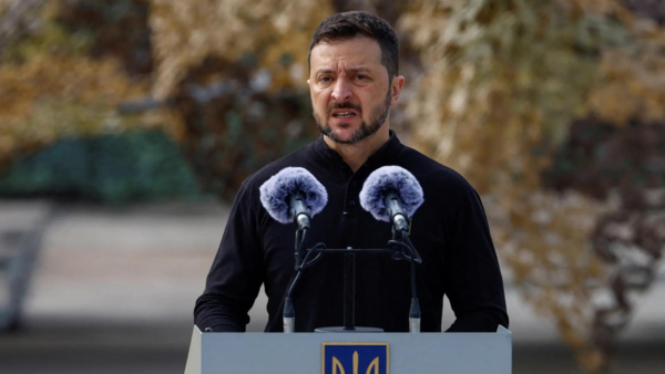 Ukraine's Zelensky signs anti-Russia laws to mark independence day