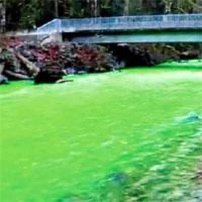 Pranksters blamed for Canadian river turning bright green