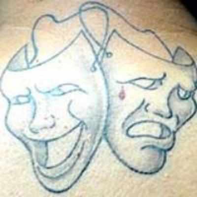 double demon face tattoo  two demons flipside tattoo by du  Flickr