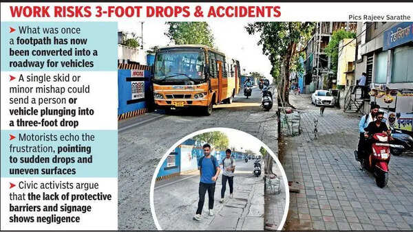 Metro works pull footpaths out from under pedestrians