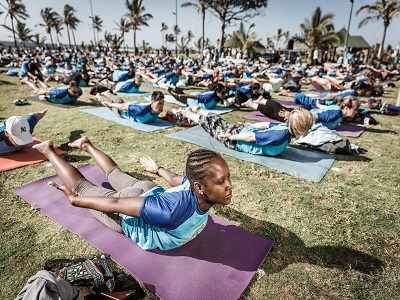 South Africa, Australia kick start International Yoga Day 2018