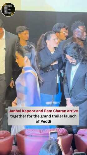 Ram Charan And Janhvi Kapoor Receive Grand Welcome At Peddi Event