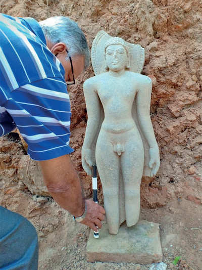 Parshvanatha stone sculpture discovered