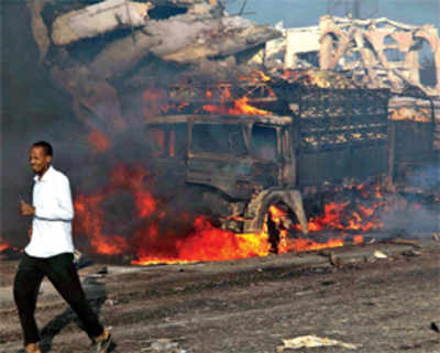 Huge blast rocks Somalia’s capital, police say 20 killed