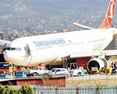 Kalina AI team battles to move Turkish plane off Nepal runway