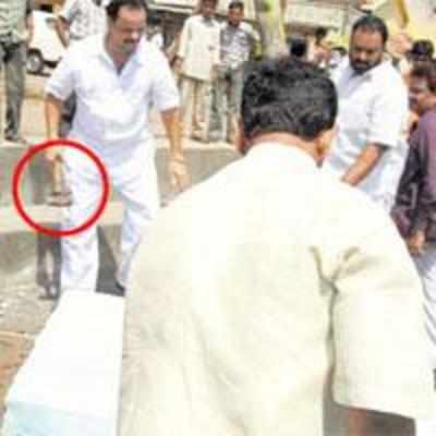 MLA uproots foundation stone for road in andhra