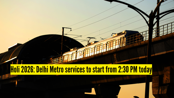 Holi 2026: Delhi Metro services to remain suspended till 2:30 PM today