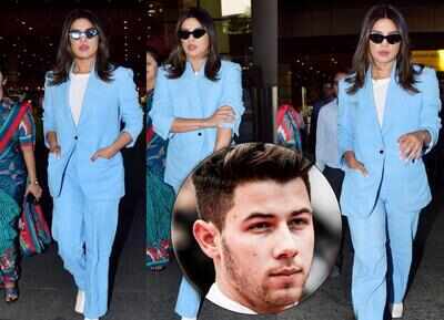 Feeling blue: Priyanka Chopra is back in the bay sans husband Nick Jonas after announcing another music video collab