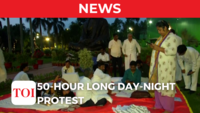 Delhi: Suspended opposition MPs continue 50-hour long day-night protest 