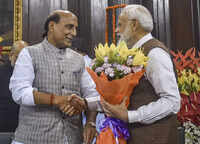 Rajnath Singh takes charge as Union Defence Minister 