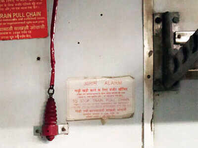 Central Railway trains getting delayed as passengers mistake new alarm for luggage hooks, hang bags on chains