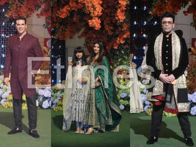 Aishwarya Rai Bachchan with Aaradhya, Akshay Kumar, Karan Johar : Celebs attend Anant Ambani-Radhika Merchant's engagement bash