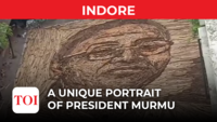 Indore: Volunteers make President Droupadi Murmu’s portrait with wood pieces 