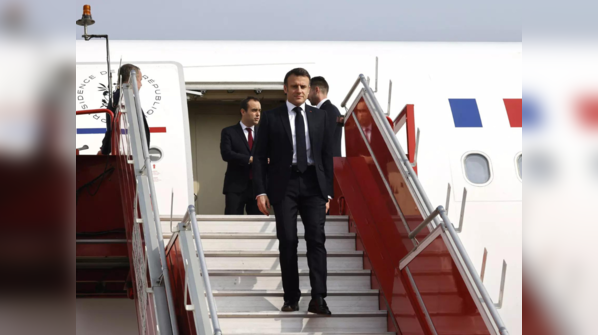 France President Emmanuel Macron arrives in India