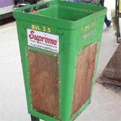 Look what paan-spitters did to see-through bins