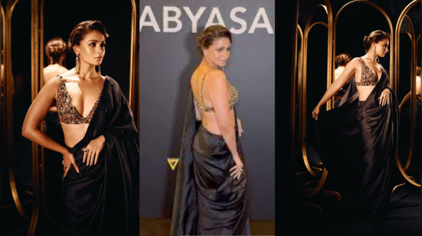 Black silk saree For Sabyasachi event