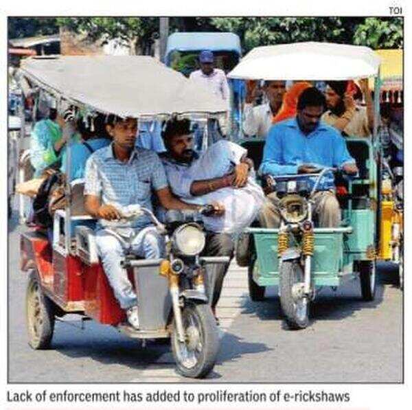 A lakh e-rickshaws on road, just 4.5k legal