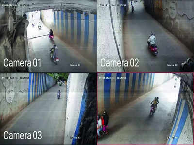 CCTV binge: Live underpass action