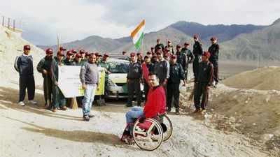 Paraplegic drives from Leh to Kanyakumari in record time