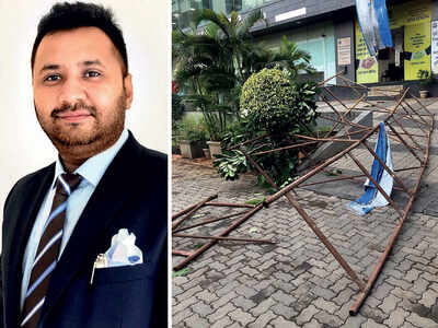 Juhu bizman critically hurt as scaffolding collapses on him