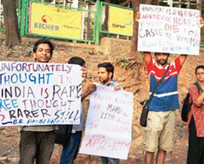 IIT-B protests to show solidarity with banned IIT-M student group
