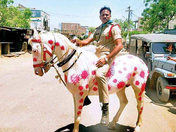 #HorsingAround: Kurnool Police’s ‘corona horse’ goes viral