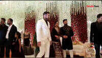Actor Jeet greets Nusrat Jahan and Nikhil Jain at their wedding reception 