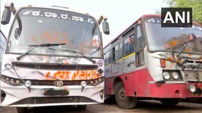 Maharashtra News Live Updates: Seven detained for spraying paint on Karnataka buses over border issue