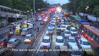 Heavy traffic jam at ITO following incessant rainfall 