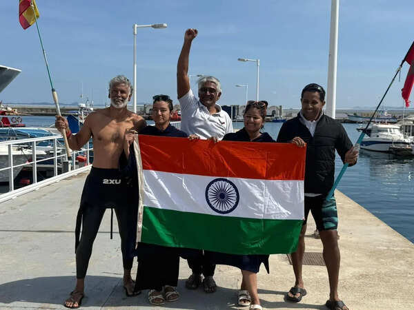Making waves: Bengaluru swimming coach leads team across Strait of Gibraltar