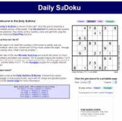 Sudoku - Solve online & Print @ Daily Sudoku