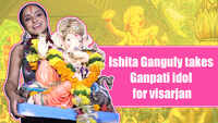 Ishita Ganguly takes Ganpati idol for visarjan 
