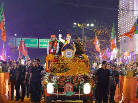 Prime Minister Narendra Modi holds roadshow in poll bound Madhya Pradesh