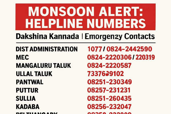 Dakshina Kannada ramps up monsoon preparedness; repairs sanctioned for 228 facilities